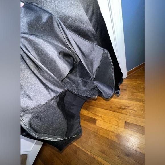 NWOT Bill Levkoff 4 Black Satin Strapless Lace Up Evening Gown Dress S Style 178 - Picture 13 of 16